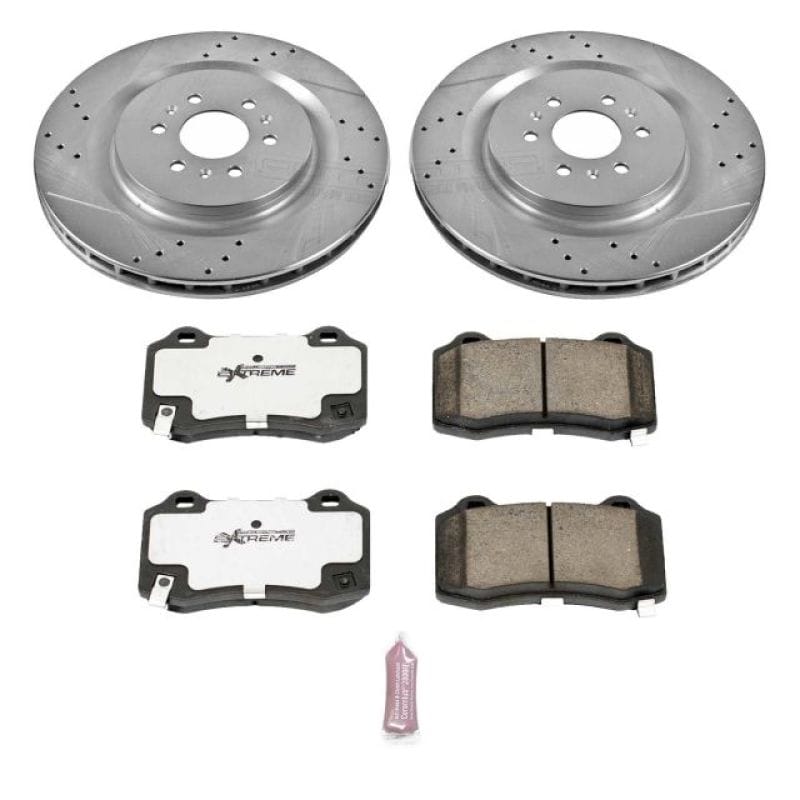 PowerStop — Z26 Street Performance Ceramic Brake Pad and Drilled & Slotted Rotor Kit