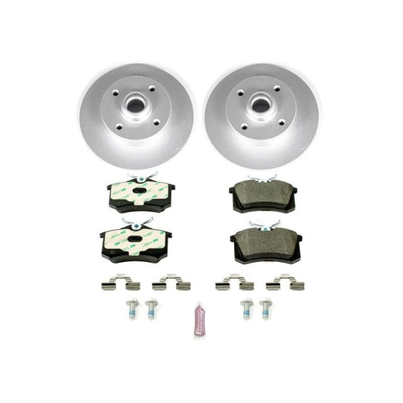 PowerStop — Genuine Geomet Coated Rotors, ECE-R90 Brake Pads + Hardware Kit