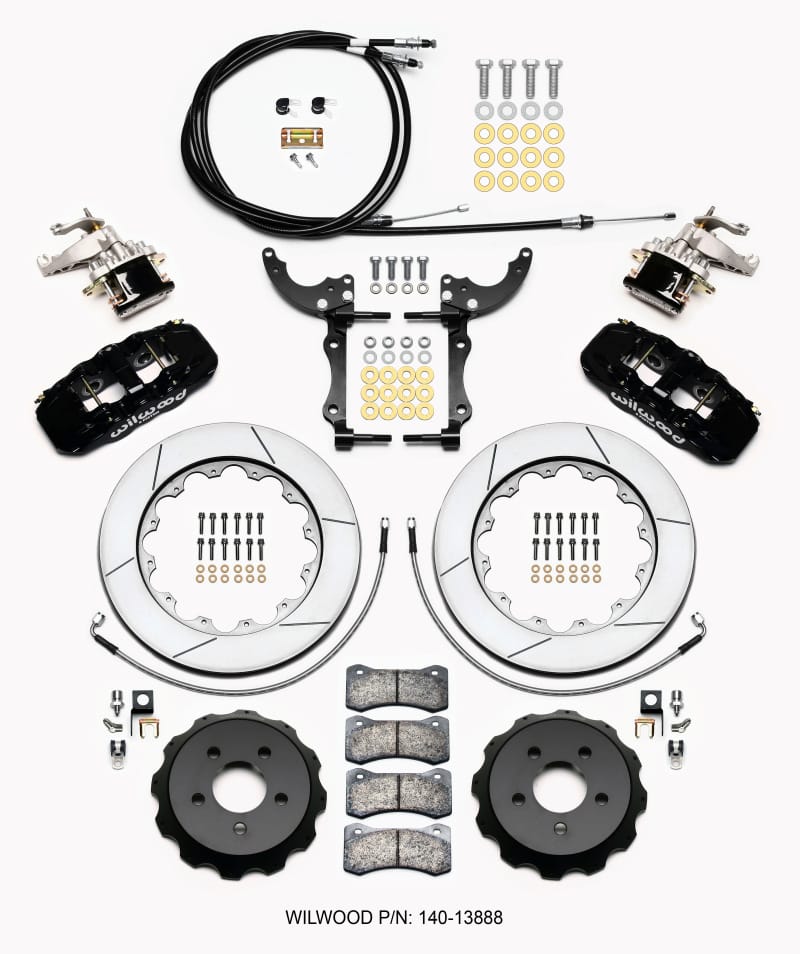 Wilwood — KIT,REAR,MUSTANG,2015-UP,AERO4/MC4,14.00 ROTOR,W/LINES/CABLES