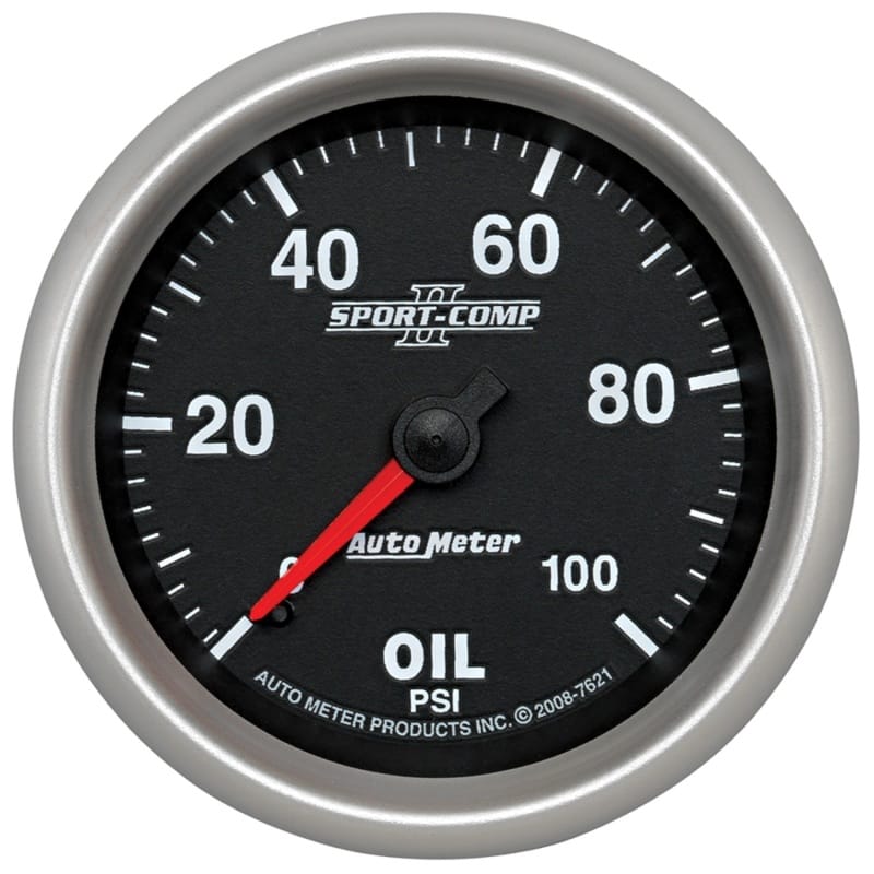 AutoMeter — GAUGE, OIL PRESSURE, 2 5/8", 100PSI, MECHANICAL, SPORT-COMP II