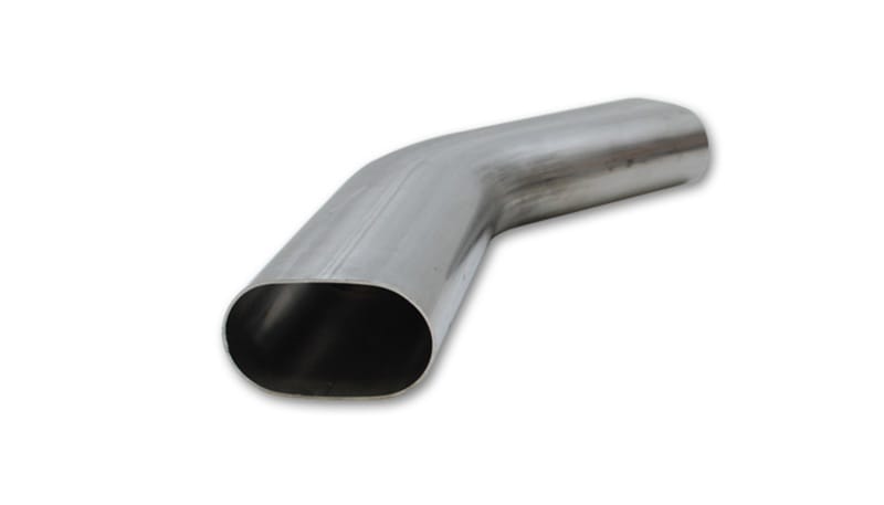 Vibrant — 3.5" Oval, 45 Degree Mandrel Bend, 5.25" CLR, 6.25" x 7.5" Leg  Length
45 Degree (horizontal) Oval Mandrel Bend, 3.5"
45 Degree Stainless Steel Bend