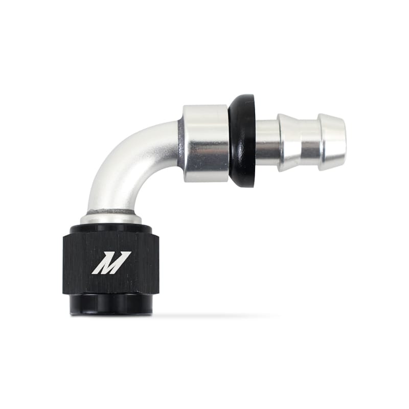 Mishimoto — Push-Lock Fitting, -6AN, 90-Degree