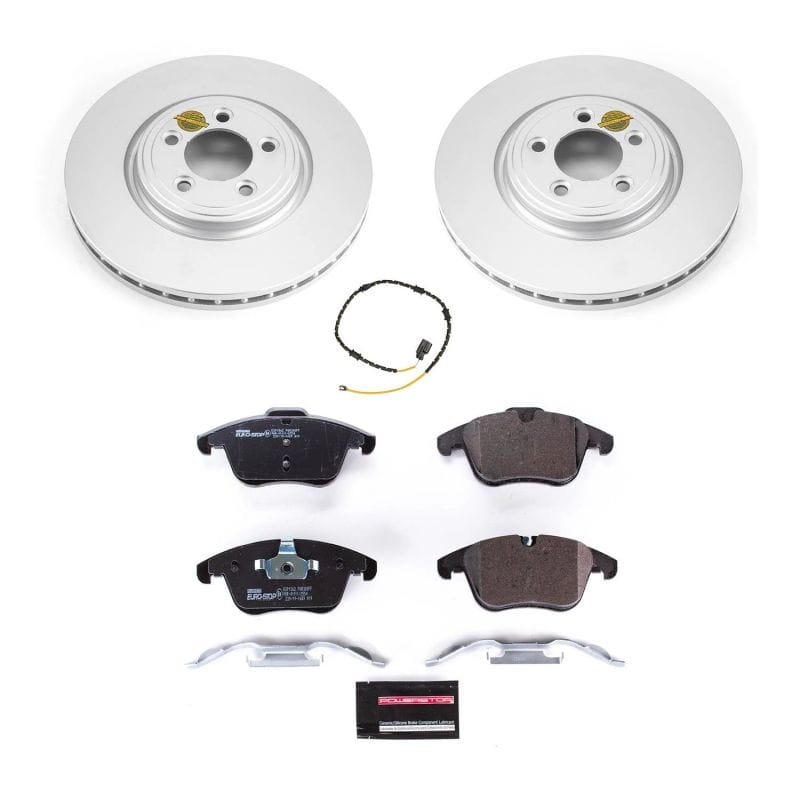 PowerStop — Genuine Geomet Coated Rotors, ECE-R90 Brake Pads + Hardware Kit
