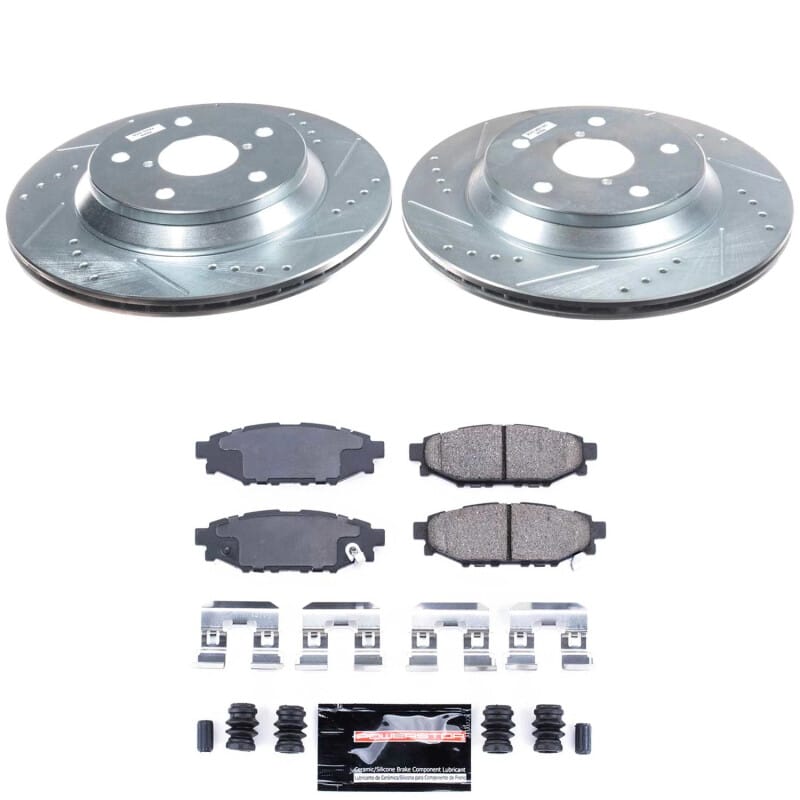 PowerStop — Z23 Daily Driver Carbon-Fiber Ceramic Brake Pad and Drilled & Slotted Rotor Kit