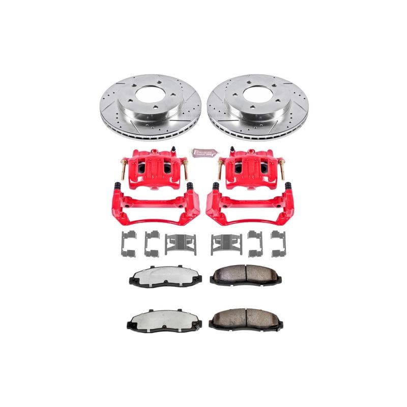 PowerStop — Z36 Truck and SUV Ceramic Brake Pad, Drilled & Slotted Rotor, and Caliper Kit