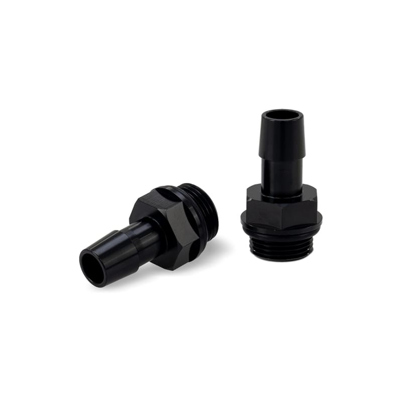 Mishimoto — M20x1.5 1/2 in, Hose Barb Aluminum Fittings, Black, Pack of 2