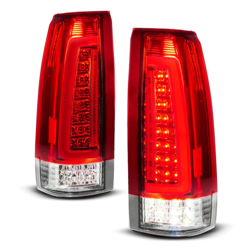 ANZO — ANZO 88-99 Chevy C/K1500/2500/3500 Full LED Light Tube Taillights Chrome Housing Red/Clear Lens
TailLightSet
