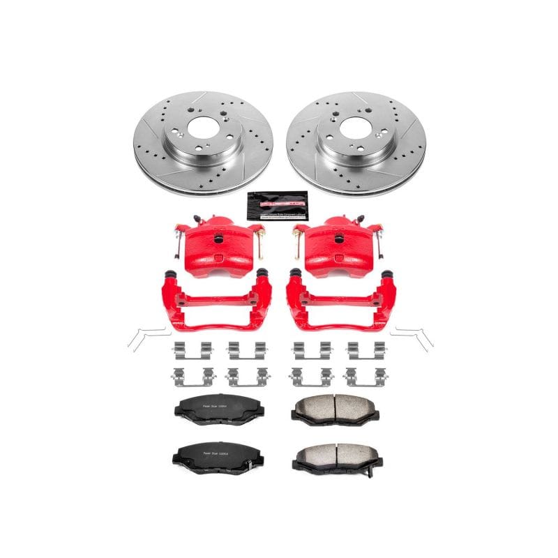PowerStop — Z36 Truck and SUV Ceramic Brake Pad, Drilled & Slotted Rotor, and Caliper Kit