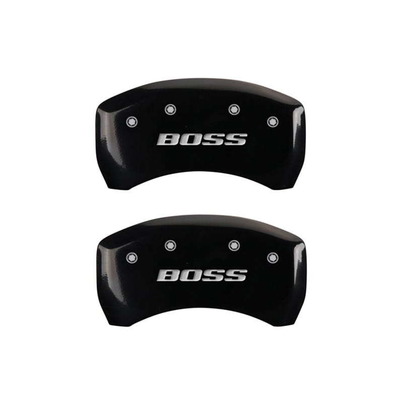 MGP — Set Of 2 Caliper Covers, Engraved Rear: Boss Black Powder Coat Finish