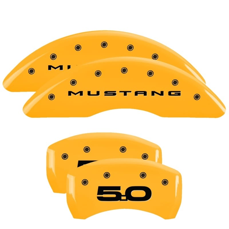 MGP — Set of 4 caliper covers, Engraved Front: 2015/Mustang - Engraved Rear: 2015/50, 
