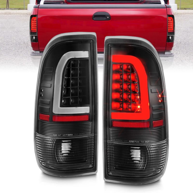 ANZO — ANZO 1997-2003 Ford F-150 LED Tail Lights w/ Light Bar Black Housing Clear Lens
Tail Light Set