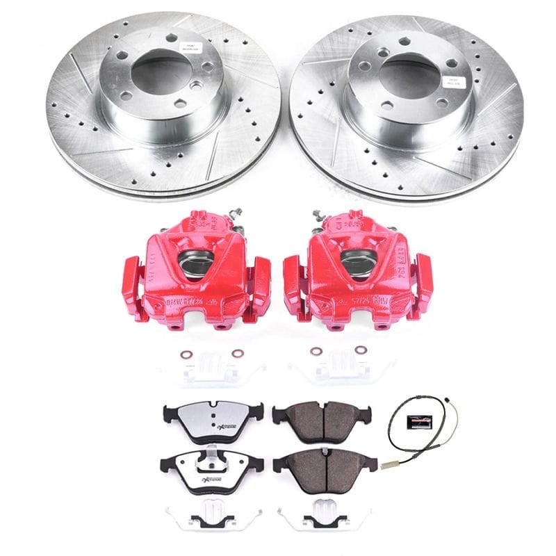 PowerStop — Z26 Street Performance Ceramic Brake Pad, Drilled Slotted Rotor, and Caliper Kit