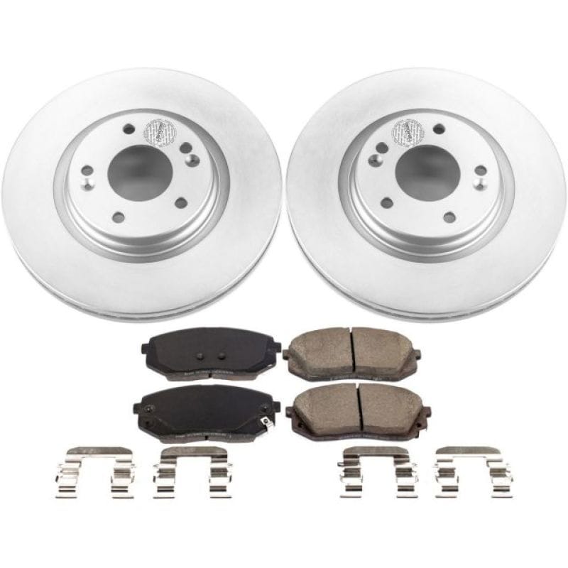 PowerStop — Genuine Geomet Coated Rotor and Low-Dust Ceramic Brake Pad Kit