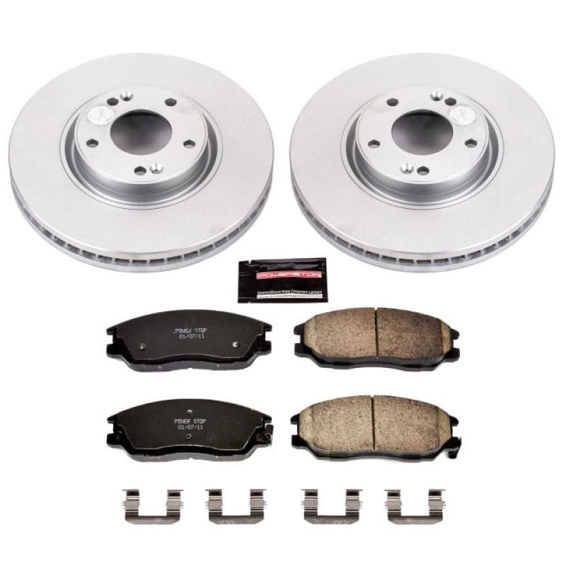 PowerStop — Genuine Geomet Coated Rotor and Low-Dust Ceramic Brake Pad Kit