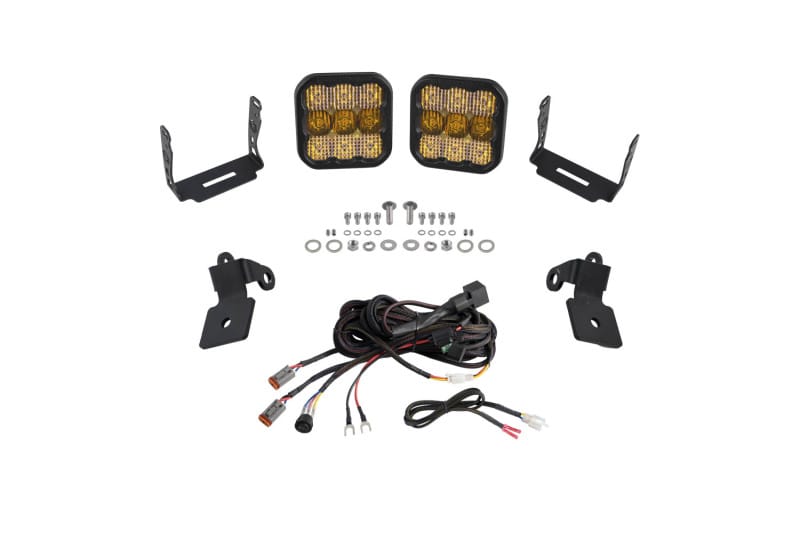 Diode Dynamics — Diode Dynamics 20-Present Polaris RZR A-Pillar LED Pod Kit SS5 Sport - Yellow Combo