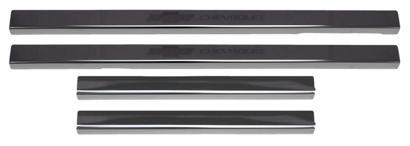 Putco — Putco 2019+ Chevrolet Silverado LD- Crew Cab w/ Bow Tie Etching (4pcs) Black Platinum Door Sills
DoorSillProtSet