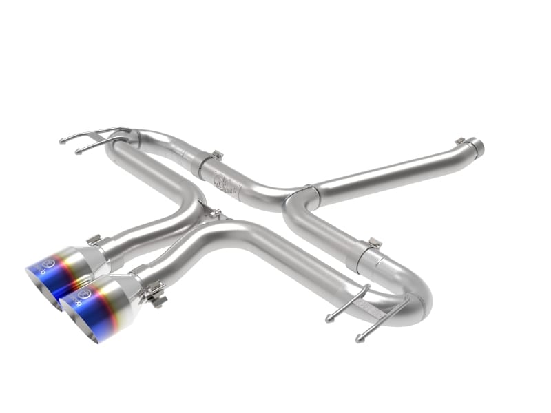 aFe — Takeda 2-1/2 IN 304 Stainless Steel Axle-Back Exhaust System w/ Blue Flame Tip