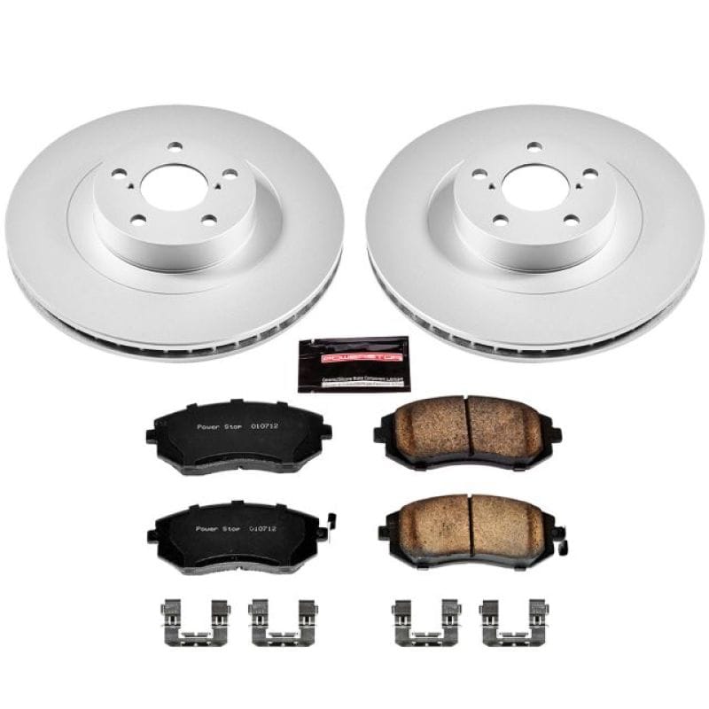 PowerStop — Genuine Geomet Coated Rotor and Low-Dust Ceramic Brake Pad Kit