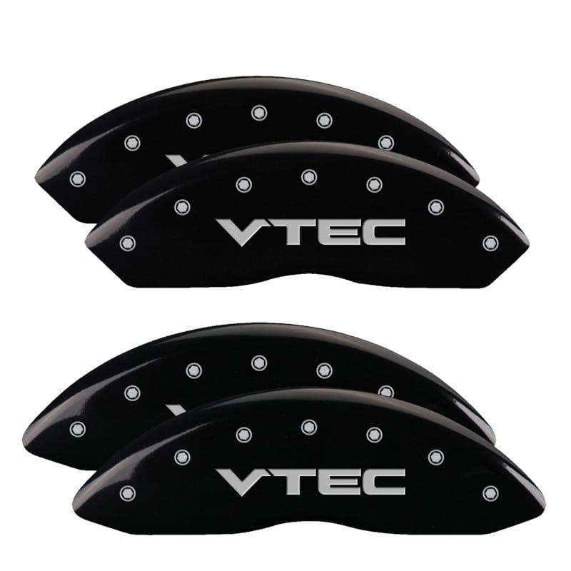 MGP — Set of 4 caliper covers, Engraved Front and Rear: Vtech, Black powder coat finis
