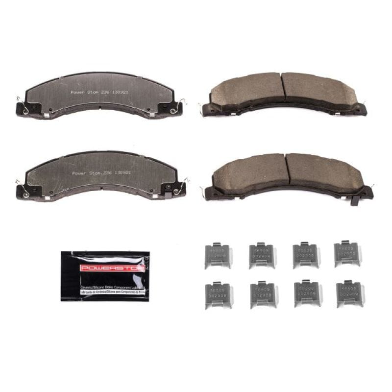 PowerStop — PowerStop - Z36 Truck and SUV Carbon-Fiber Ceramic Brake Pads with Hardware Kit