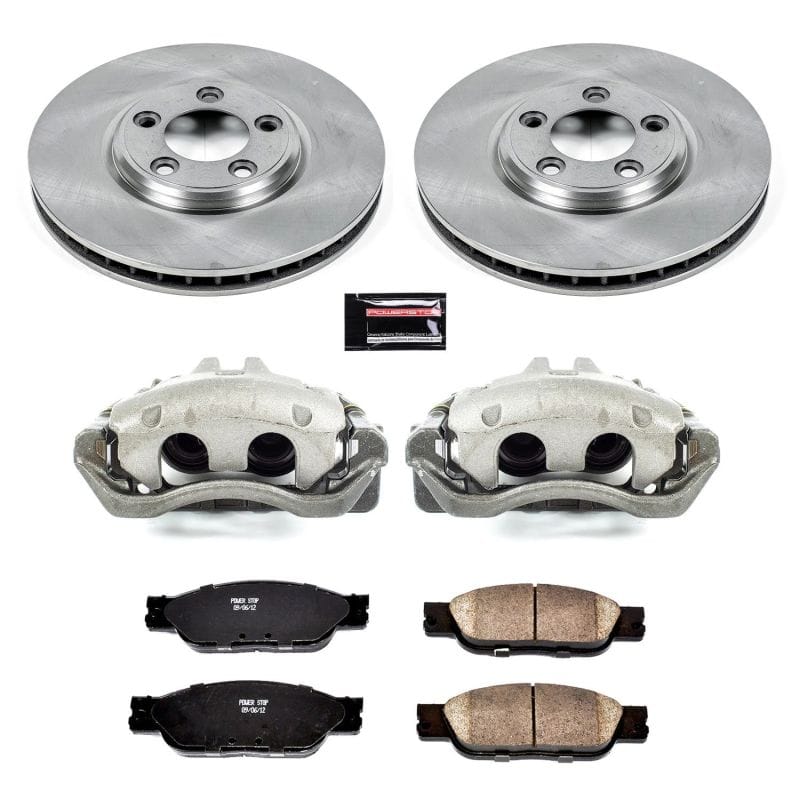 PowerStop — OE Stock Replacement Low-Dust Ceramic Brake Pad, Rotor and Caliper Kit