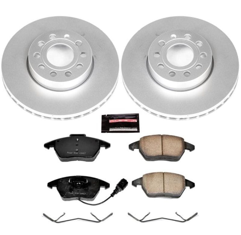 PowerStop — Genuine Geomet Coated Rotor and Carbon-Fiber Ceramic Brake Pad Kit