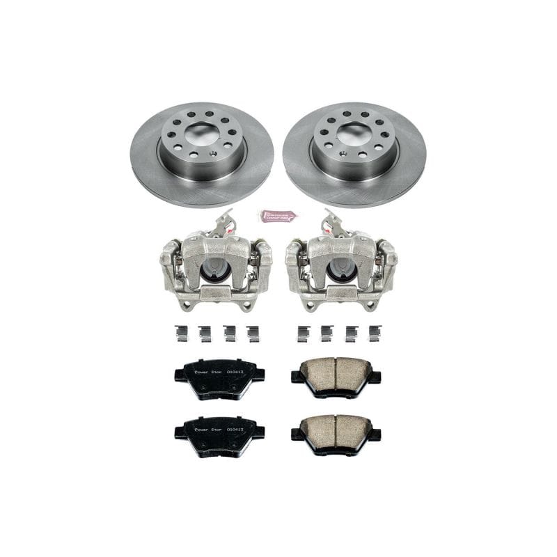 PowerStop — OE Stock Replacement Low-Dust Ceramic Brake Pad, Rotor and Caliper Kit