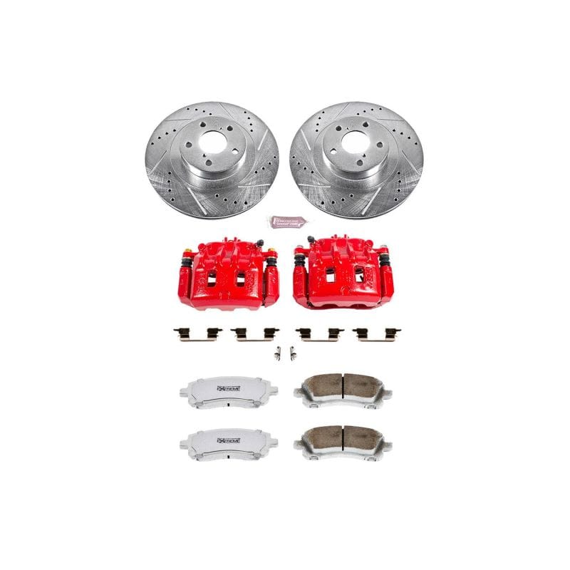 PowerStop — Z26 Street Performance Ceramic Brake Pad, Drilled Slotted Rotor, and Caliper Kit