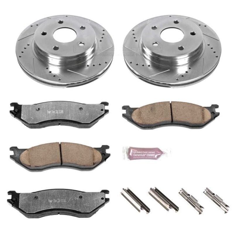PowerStop — Z36 Truck and SUV Carbon-Fiber Ceramic Brake Pad and Drilled & Slotted Rotor Kit