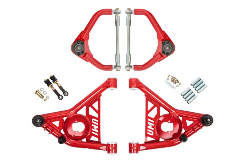 UMI Performance — 265256-1 - 1970-1981 GM F-Body A-arm Kit, Delrin Bushings, Adj, Tall Ball Joint