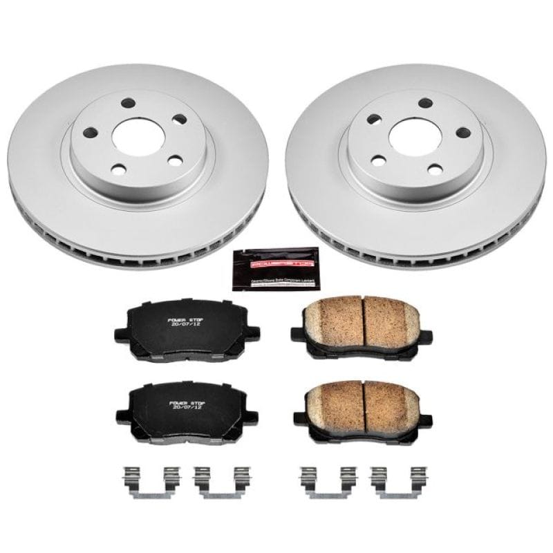 PowerStop — Genuine Geomet Coated Rotor and Low-Dust Ceramic Brake Pad Kit