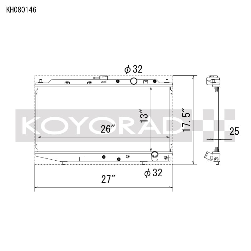 Koyo — Koyorad KH080146 Racing All Aluminum Radiator