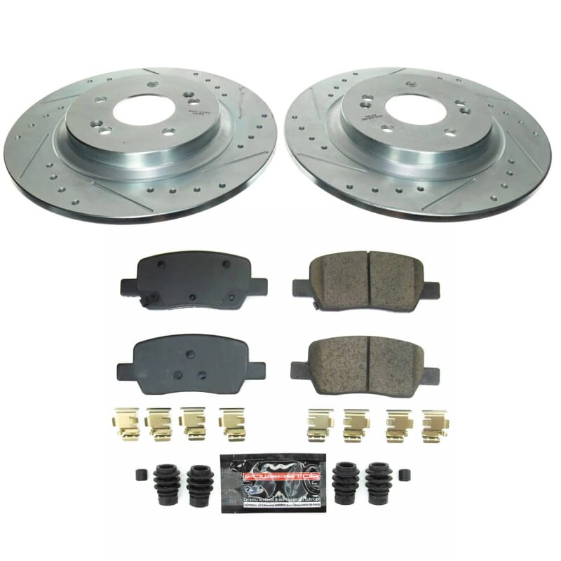 PowerStop — Z23 Daily Driver Carbon-Fiber Ceramic Brake Pad and Drilled & Slotted Rotor Kit