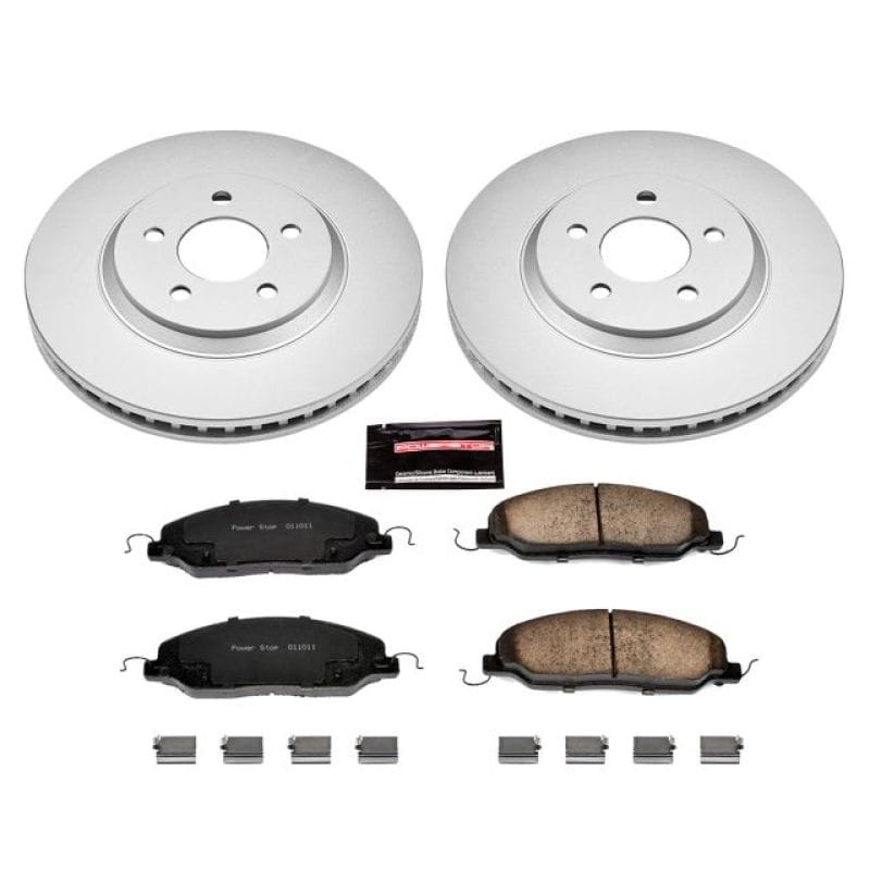 PowerStop — Genuine Geomet Coated Rotor and Low-Dust Ceramic Brake Pad Kit
