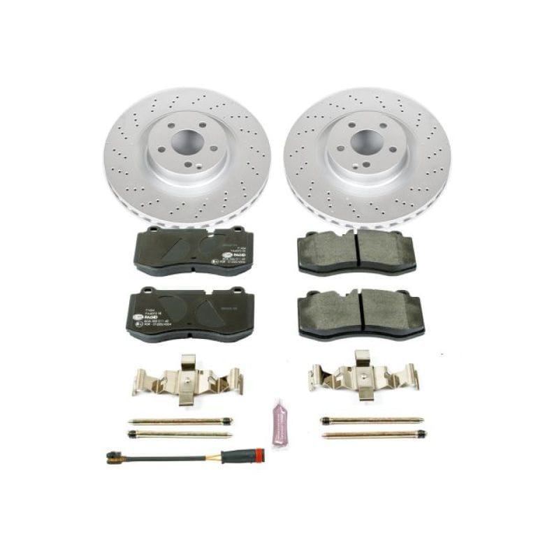 PowerStop — Genuine Geomet Coated Rotors, ECE-R90 Brake Pads + Hardware Kit