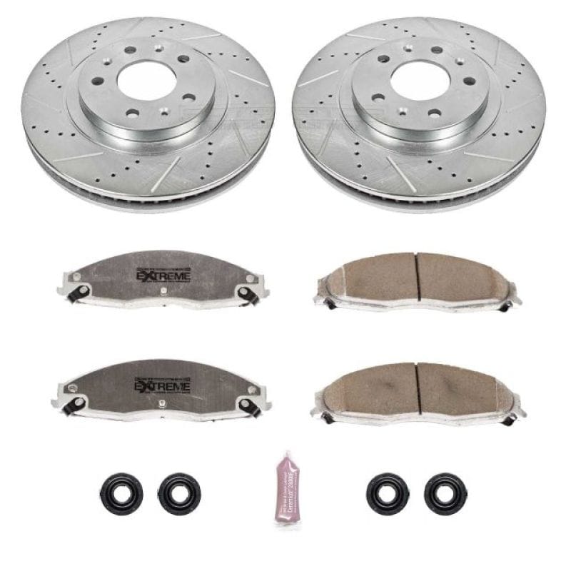 PowerStop — Z26 Street Performance Ceramic Brake Pad and Drilled & Slotted Rotor Kit