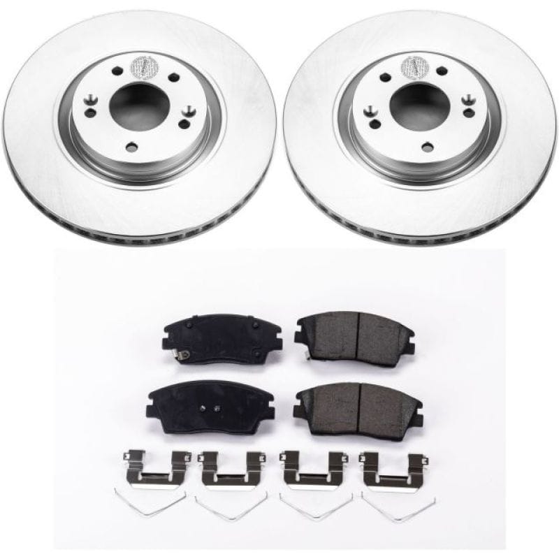 PowerStop — Genuine Geomet Coated Rotor and Low-Dust Ceramic Brake Pad Kit