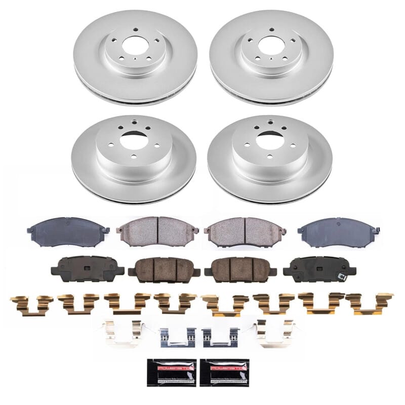 PowerStop — Genuine Geomet Coated Rotor and Low-Dust Ceramic Brake Pad Kit