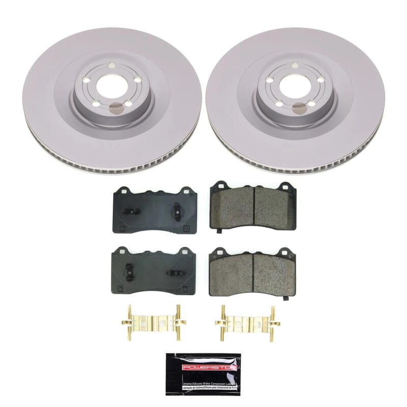PowerStop — Genuine Geomet Coated Rotor and Low-Dust Ceramic Brake Pad Kit