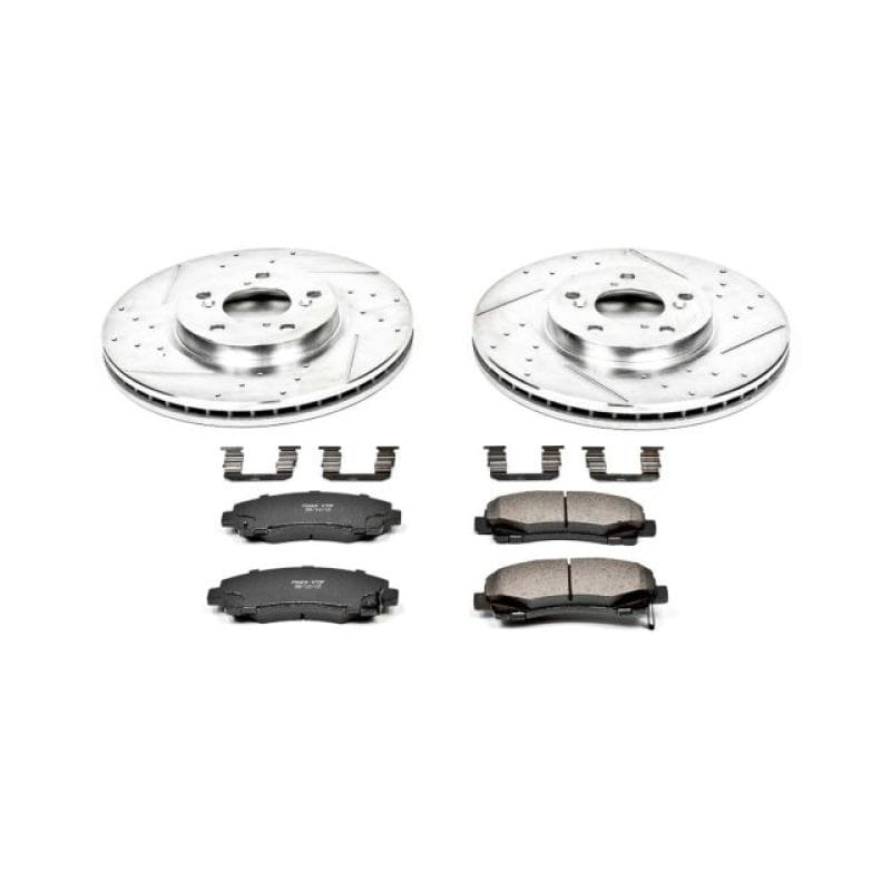 PowerStop — Z23 Daily Driver Carbon-Fiber Ceramic Brake Pad and Drilled & Slotted Rotor Kit