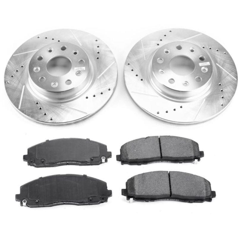 PowerStop — Z23 Daily Driver Carbon-Fiber Ceramic Brake Pad and Drilled & Slotted Rotor Kit