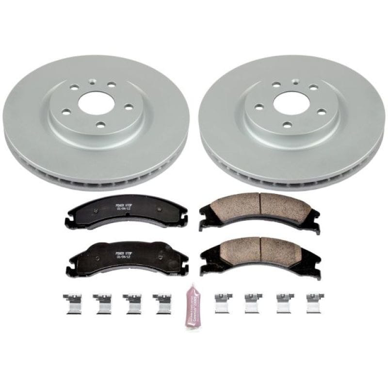 PowerStop — Genuine Geomet Coated Rotor and Low-Dust Ceramic Brake Pad Kit