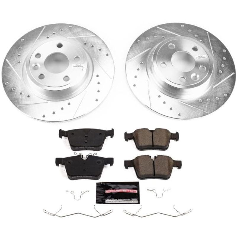 PowerStop — Z23 Daily Driver Carbon-Fiber Ceramic Brake Pad and Drilled & Slotted Rotor Kit