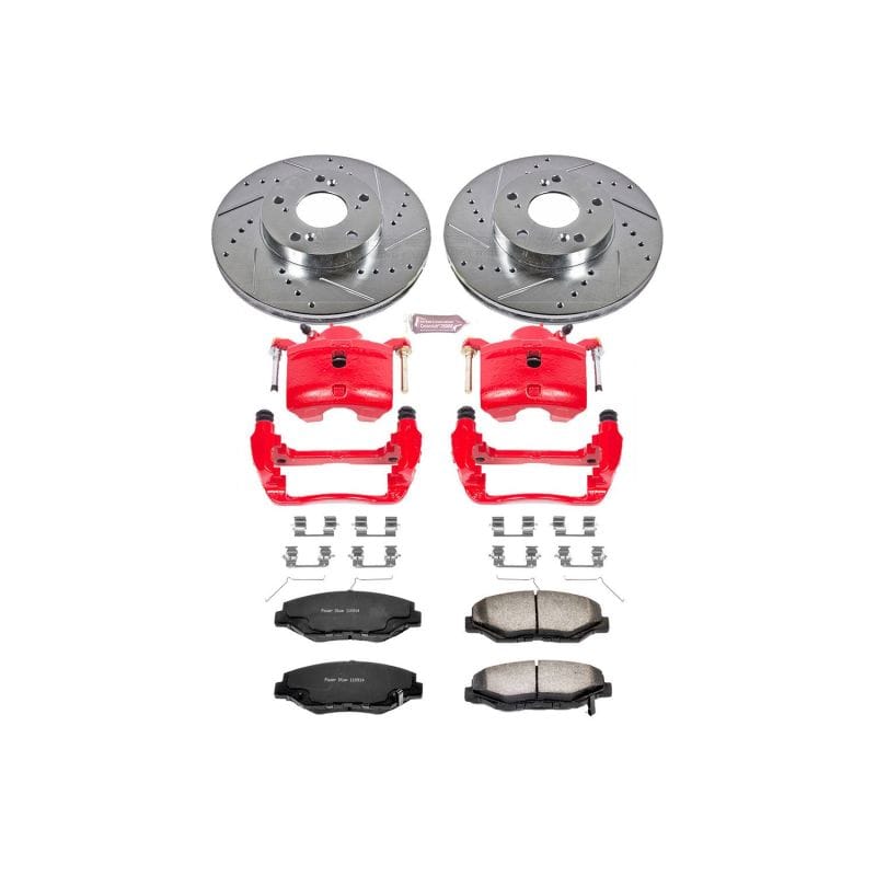PowerStop — Z36 Truck and SUV Ceramic Brake Pad, Drilled & Slotted Rotor, and Caliper Kit