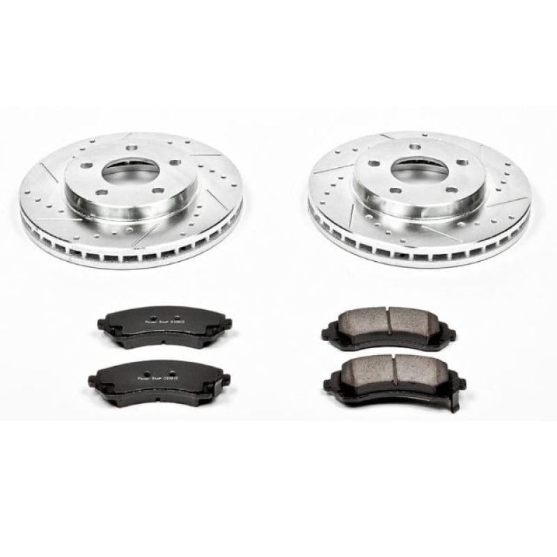 PowerStop — Z23 Daily Driver Carbon-Fiber Ceramic Brake Pad and Drilled & Slotted Rotor Kit