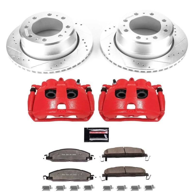 PowerStop — Z36 Truck and SUV Ceramic Brake Pad, Drilled & Slotted Rotor, and Caliper Kit