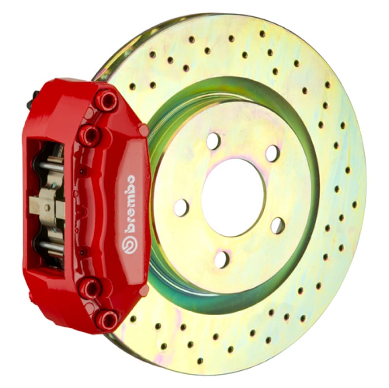 Brembo — Brembo 92-98 318i/325i (Excl. xDrive) Front GT BBK 4 Piston Cast 2pc 320x28 1pc Rotor Drilled-Red