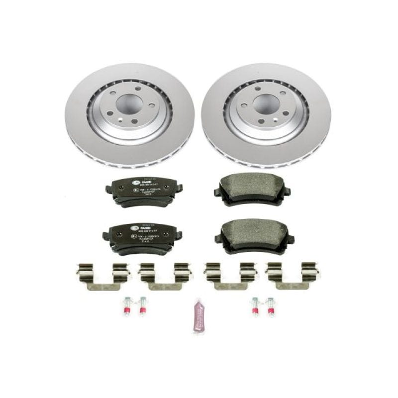 PowerStop — Genuine Geomet Coated Rotors, ECE-R90 Brake Pads + Hardware Kit