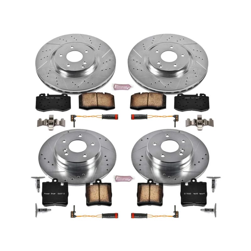 PowerStop — Z23 Daily Driver Carbon-Fiber Ceramic Brake Pad and Drilled & Slotted Rotor Kit