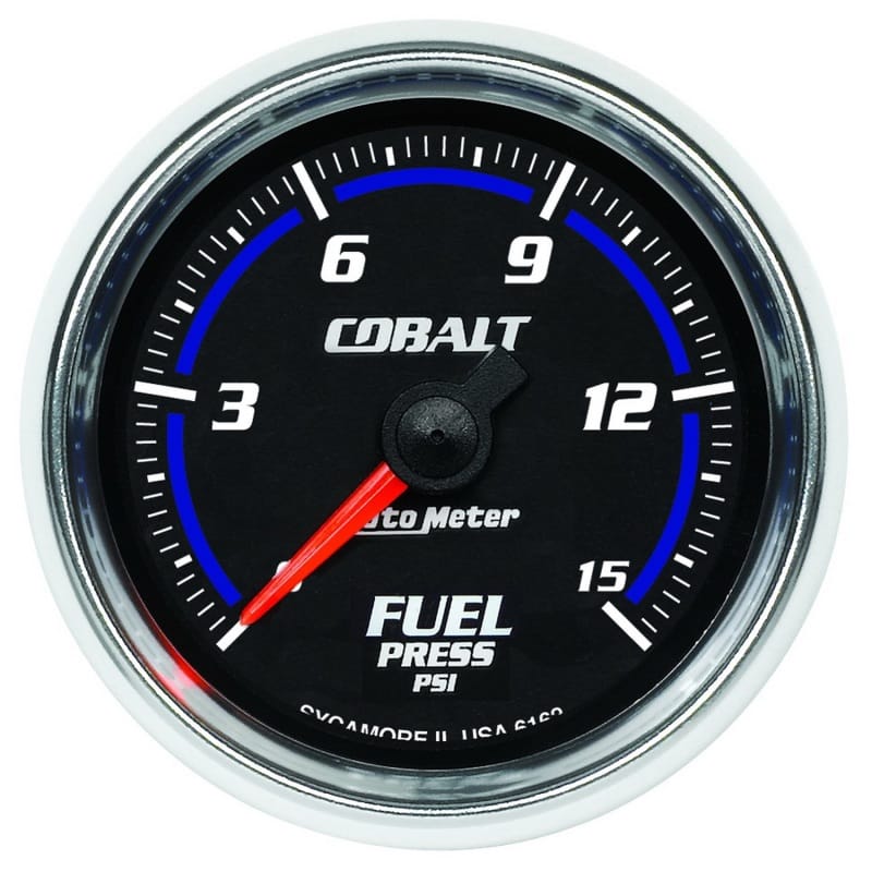 AutoMeter — GAUGE, FUEL PRESSURE, 2 1/16", 15PSI, DIGITAL STEPPER MOTOR, COBALT